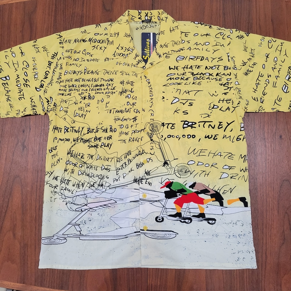 Vintage y2k Hater Shirt Yellow Scooter Streetwear Hip Hop XL New With Tag